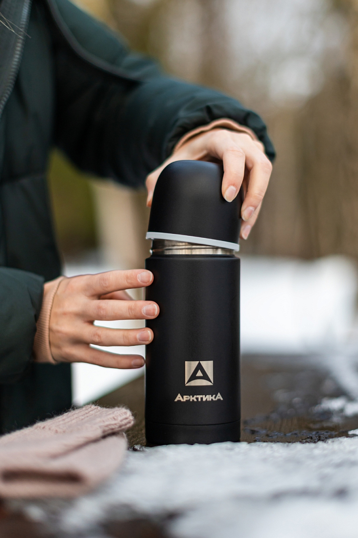 Термос серии 105 на 0.5л черный с узким горлом - 6