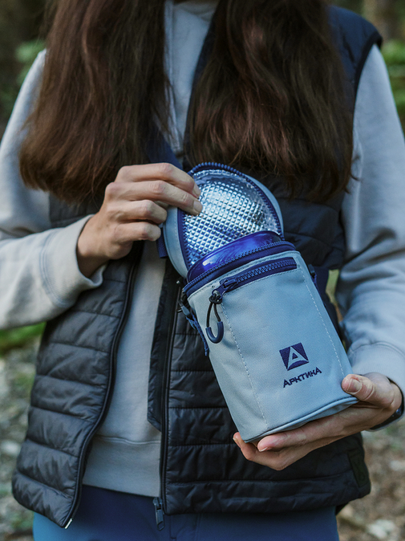 Серый термочехол для термоса для еды на 0.75л - 4