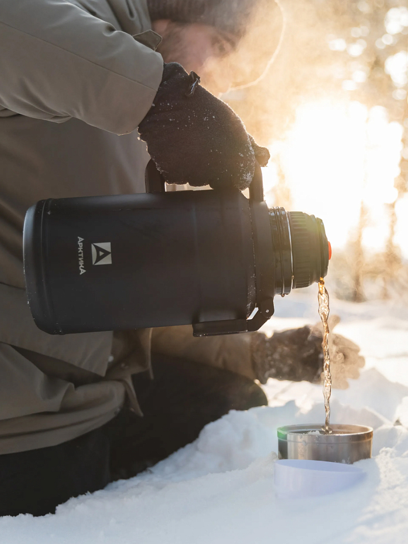 Термос 2.5л серии 206 чёрный с ситечком - 2