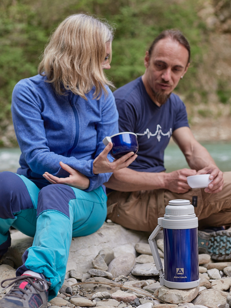 Синий универсальный термос 202 на 1.2л - 4