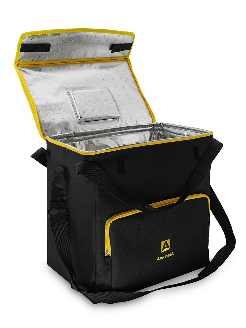 Черная сумка-холодильник 3001 классическая с люком на 30л - 4
