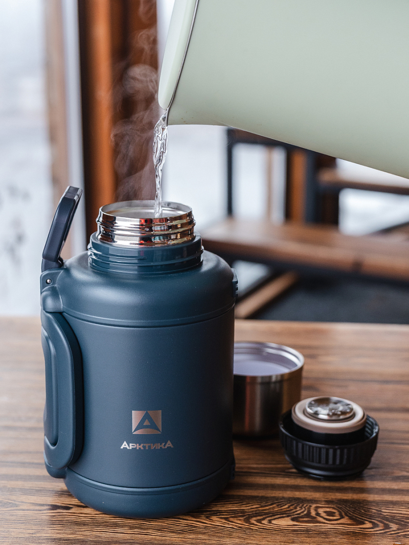 Термос 1.9л серии 204 «Индиго» со складной ручкой и ситом (уценка) - 8