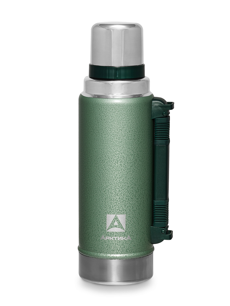 Термос серии 106P «УАЗИК» на 1.25л зелёный с ручкой - 1