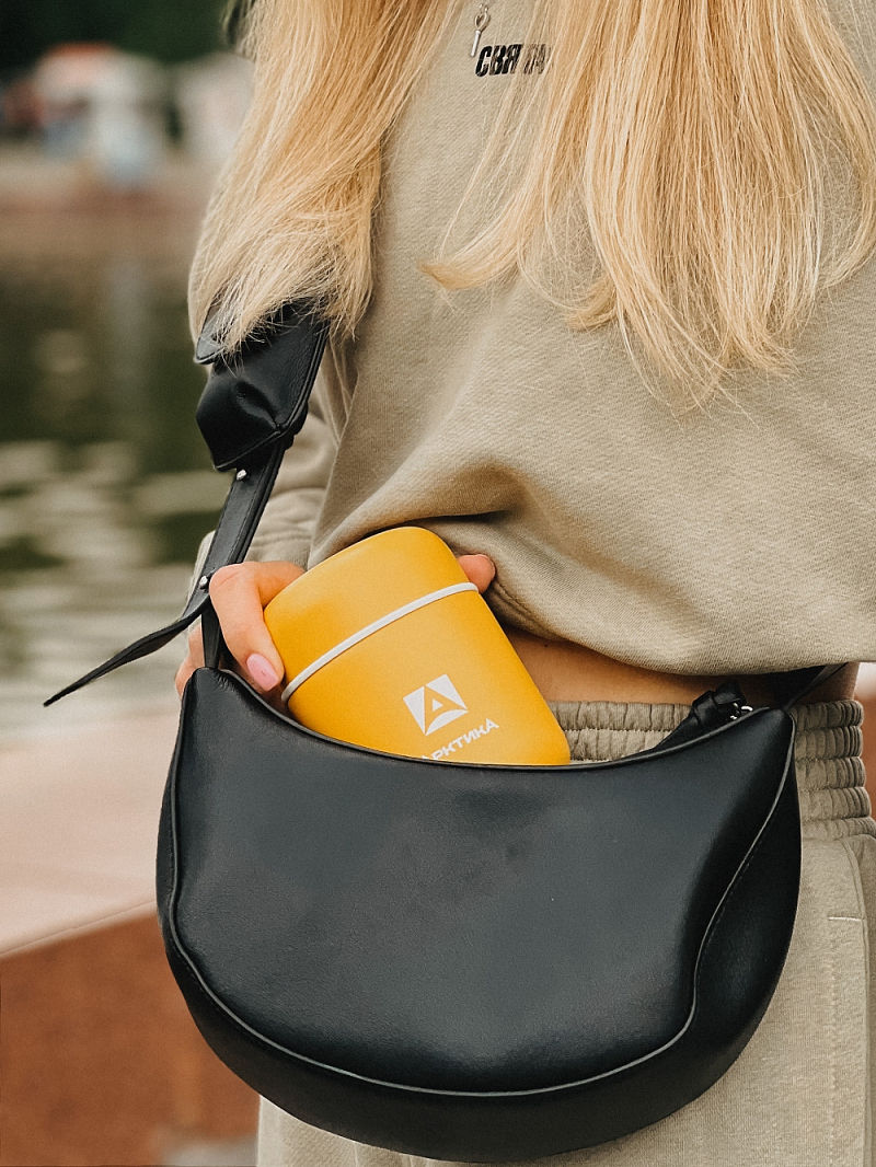 Компактный желтый термос 411 для еды на 0.28л  - 4