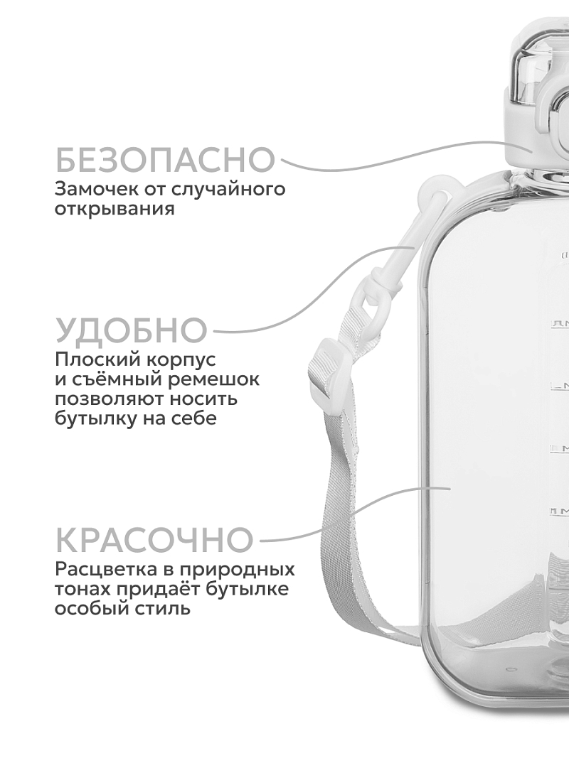 Тритановая бутылка 0.75л серии 724 «Снег» на ремне (уценка) - 3