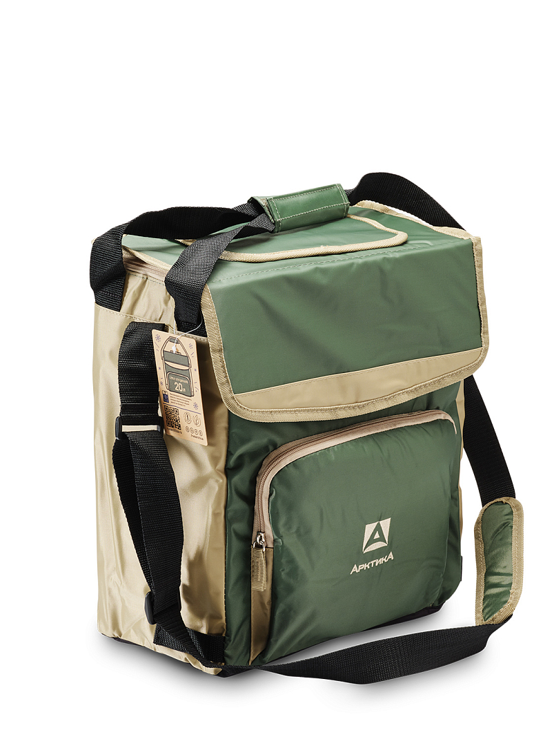 Зеленая сумка-холодильник 3001 классическая с люком на 20л - 1