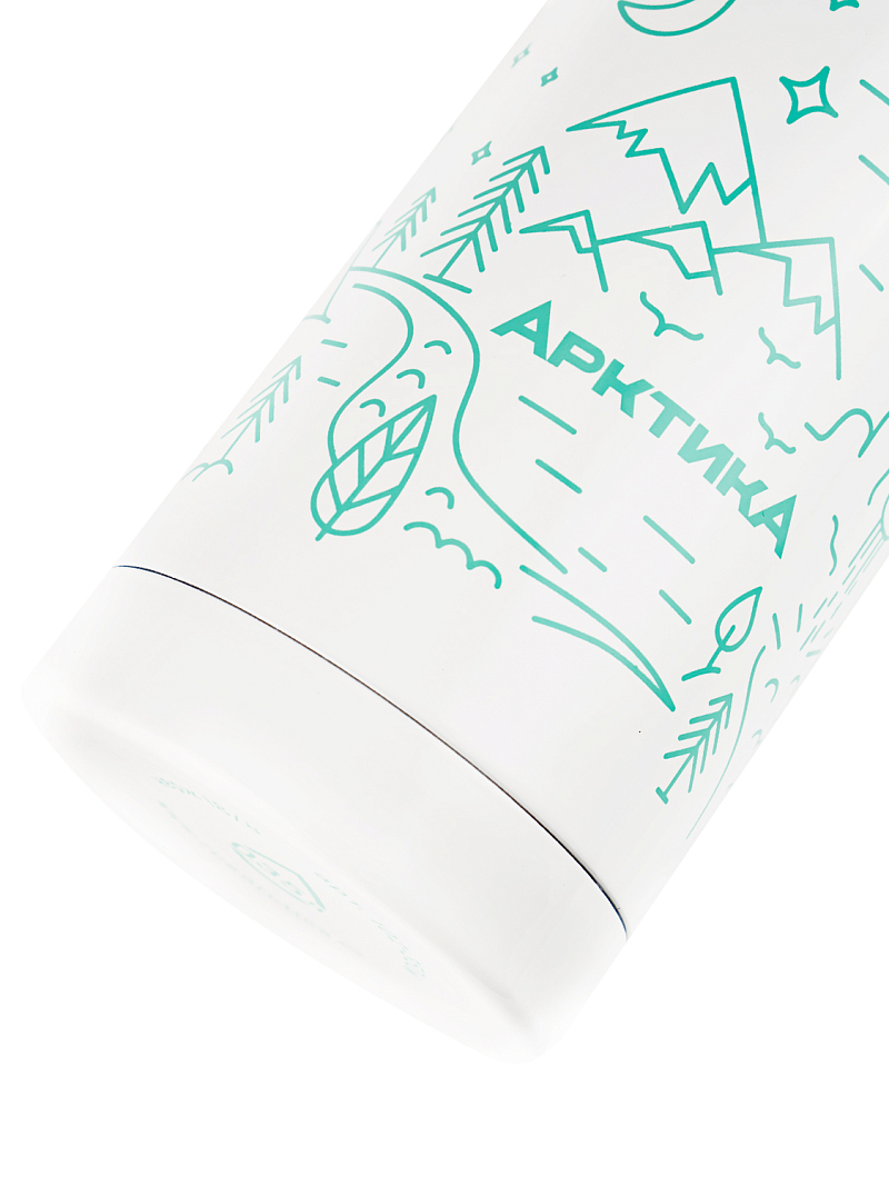 Белый термос с узким горлом на 0.35л - 5