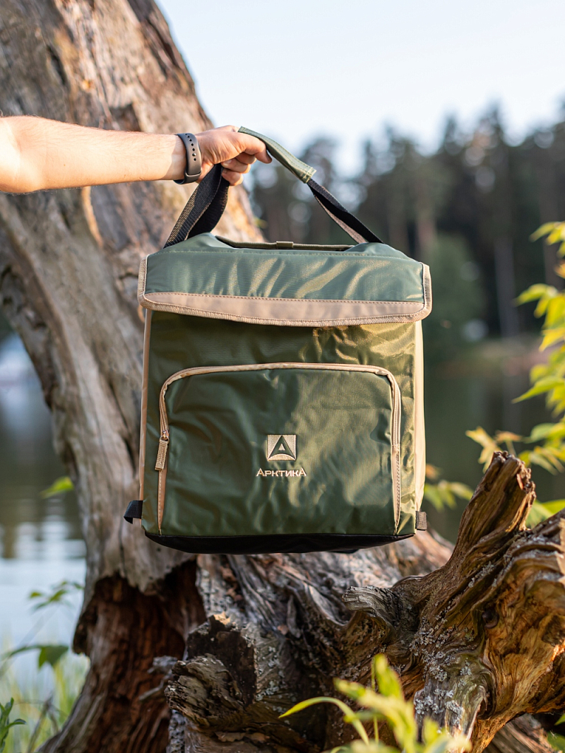 Зеленая сумка-холодильник 3000 классическая с люком на 30л - 8