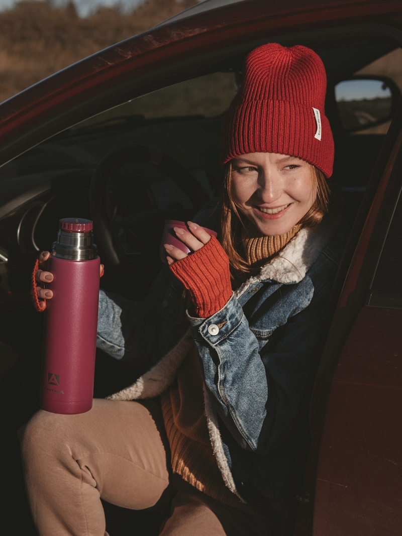 Термос серии 101 на 1л текстурный с узким горлом - 6