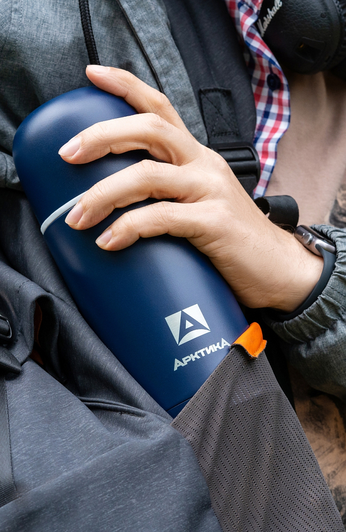 Термос серии 105 на 0.75л синий с узким горлом - 2