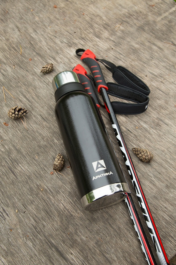 Черный термос 106 с узким горлом и ситечком на 1.2л - 6 Черный термос 106 с узким горлом и ситечком на 1.2л - 6