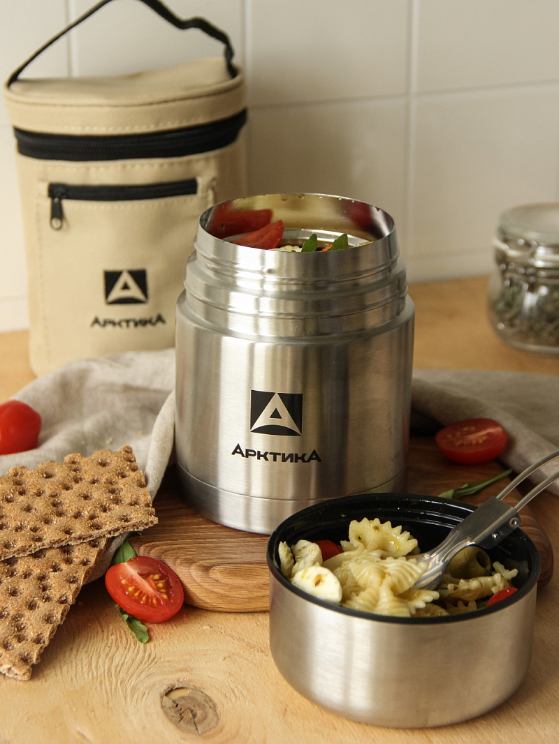 Термос 301 с широким горлом и чехлом на 0.5л  - 4