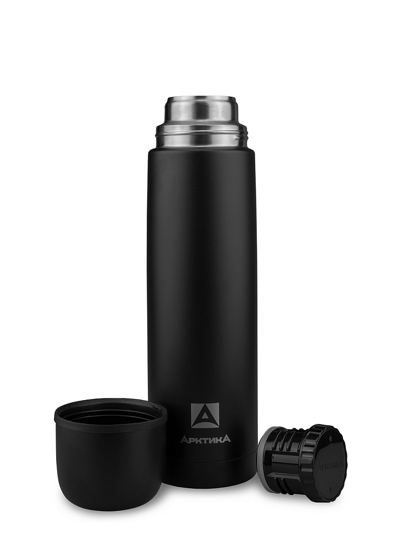 Термос серии 102 на 1л чёрный текстурный с узким горлом - 3