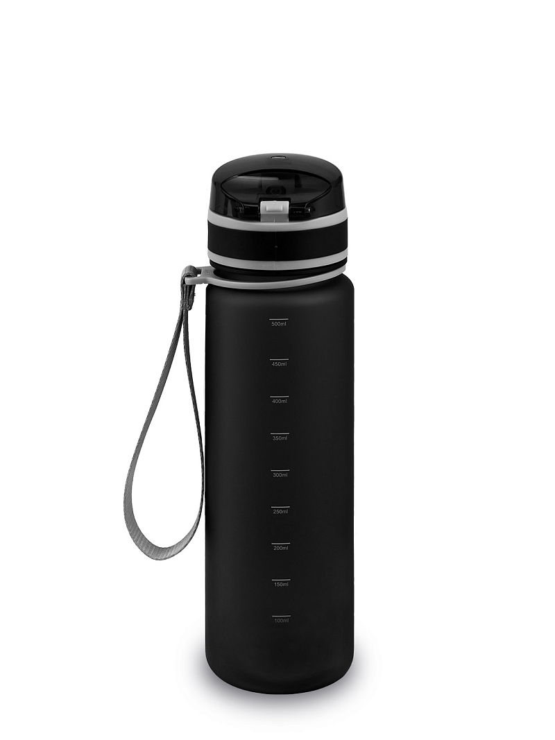 Питьевая бутылка 720 из тритана 0.5л, черная матовая, с ситечком - 12