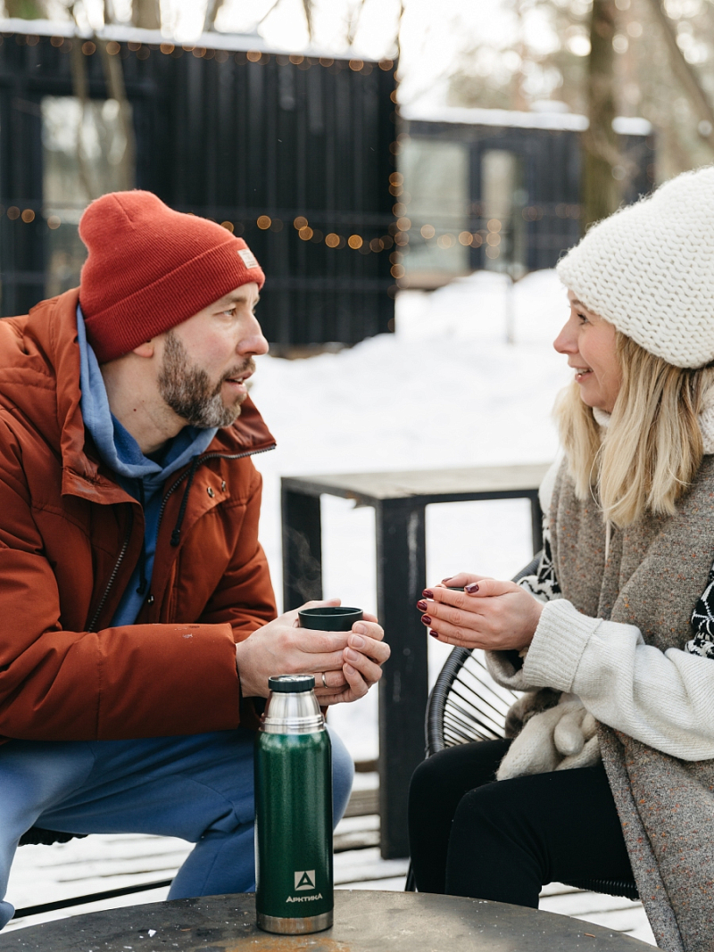 Зеленый термос 106 с узким горлом на 0.75л - 7