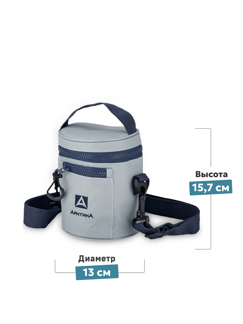 Серый термочехол для термоса для еды на 0.5л - 3